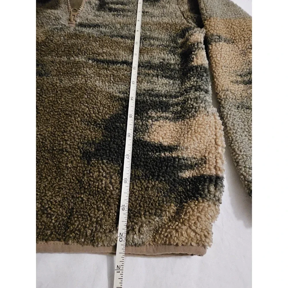 Cat & Jack Boys‎ Sherpa Fleece Quarter Zip Pullover Youth S 6/7 Camo